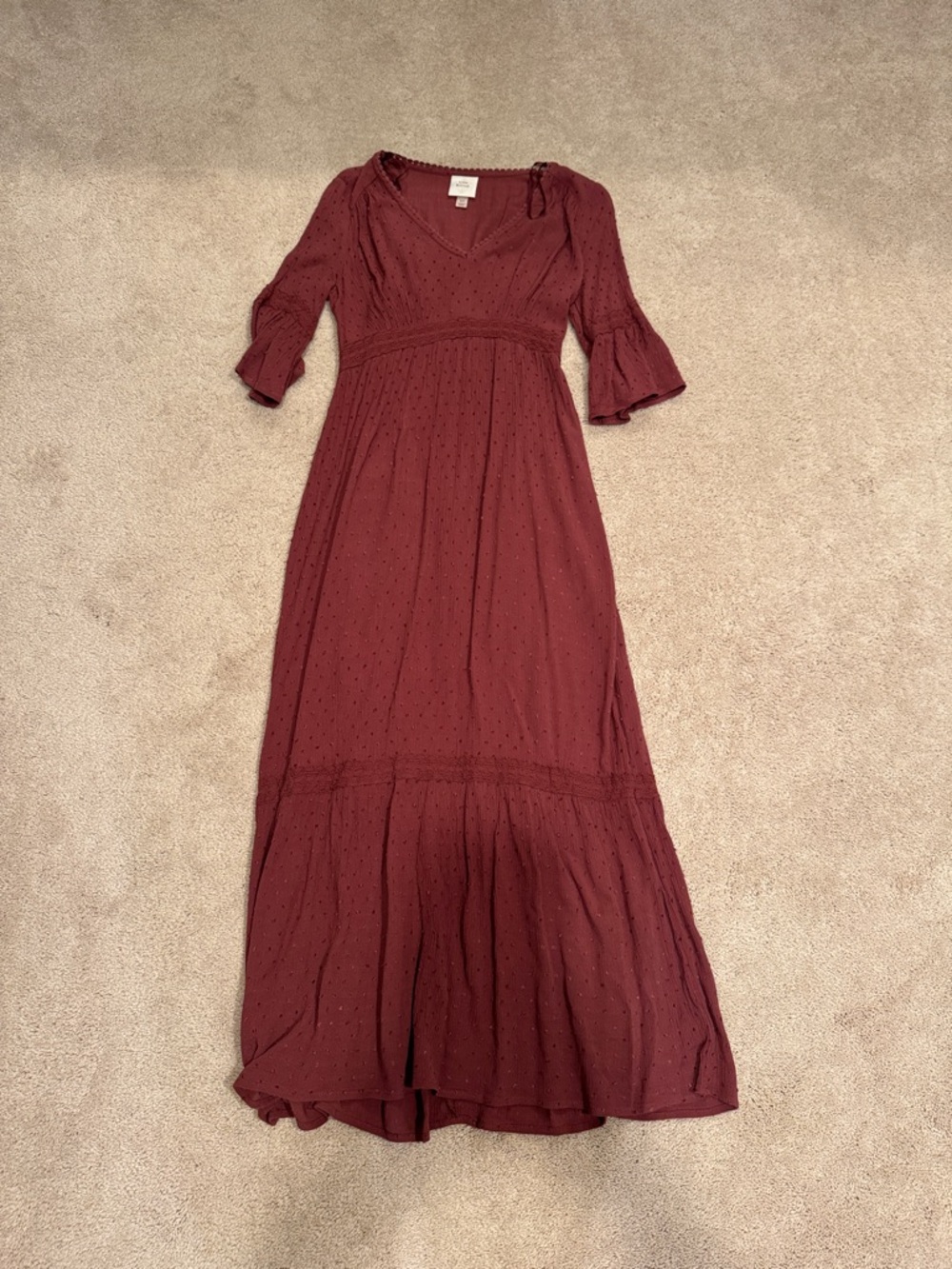 Knox Rose Burgundy V-Neck Maxi Dress